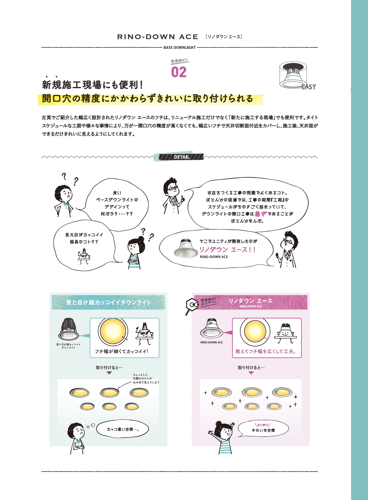 リノダウンエース_特長_新規施工現場に最適_開口穴の精度を問わない