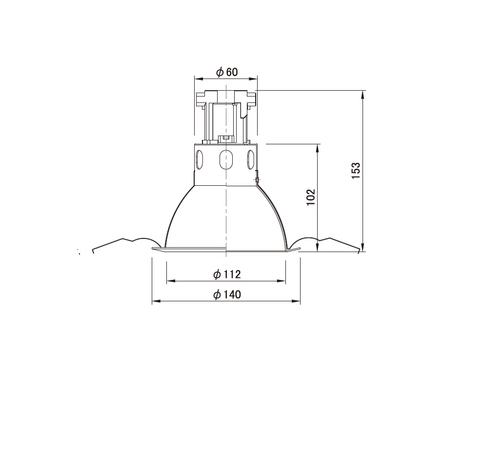 LEDベースダウンライト UDL-1311W LED一般電球E26タイプ交換可能型 埋込穴150mm 本体ホワイト ※LED電球別売 2022