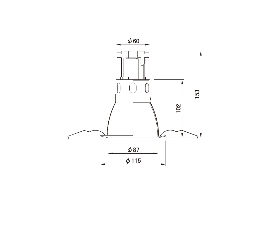 E26ベースダウンライト＿寸法図